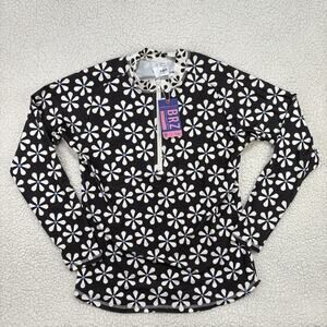 NWT Lime Ricki x Lars Swim Top Rashguard Women's XL Floral Half Zip Calcada NEW